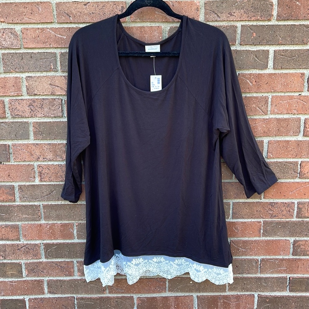 Avenue Black Tunic With Lace